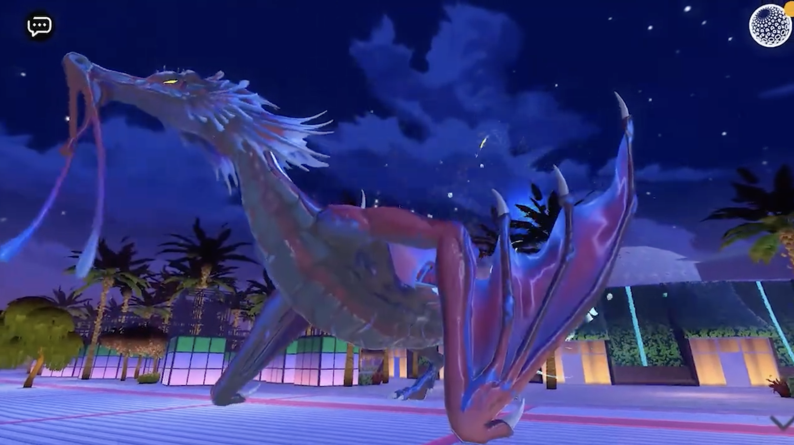 Expo Xplorer: fantastical creature on the digital twin site at night